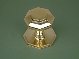 Brass Small Octagonal Centre Door Knob